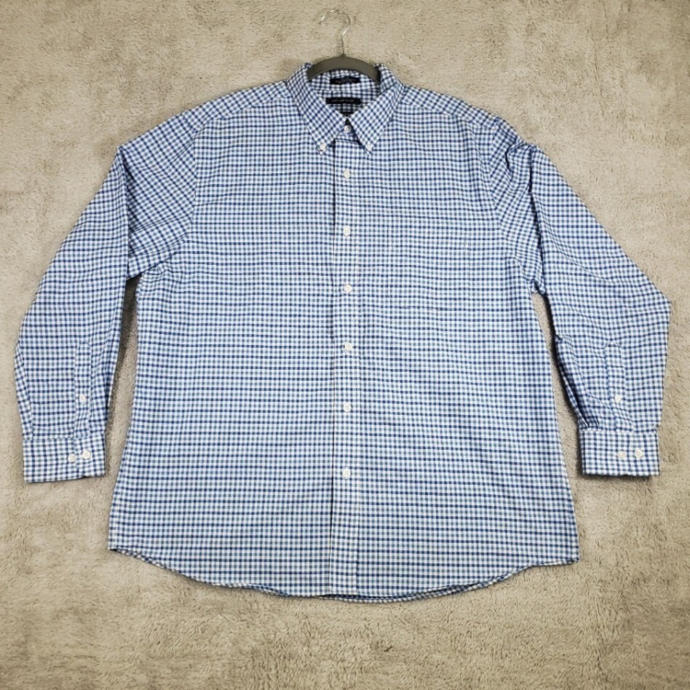 SaddleBred Shirt Mens 17.5 Long Sleeve 34 35 Easy Care Button Up Plaid